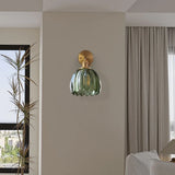 Lotus Wall Lamp Glass Copper E27 Vintage Rotatable Sconce