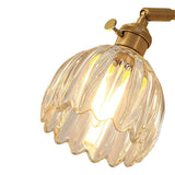 Lotus Wall Lamp Glass Copper E27 Vintage Rotatable Sconce