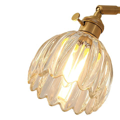 Lotus Wall Lamp Glass Copper E27 Vintage Rotatable Sconce