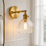 Lotus Wall Lamp Glass Copper E27 Vintage Rotatable Sconce