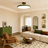 Circular ceiling light seen from below