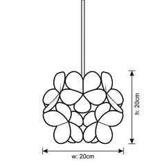Flower Petal Glass Pendant Light with Brass Frame