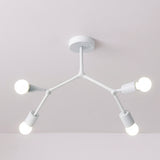 Branch Ceiling Light Molecular Iron Arms Exposed Bulbs Flush Mount