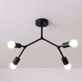 Branch Ceiling Light Molecular Iron Arms Exposed Bulbs Flush Mount