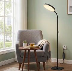 Adjustable LED Reading Floor Lamp with Gooseneck Arm and Remote