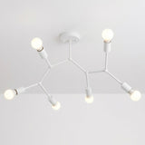Branch Ceiling Light Molecular Iron Arms Exposed Bulbs Flush Mount