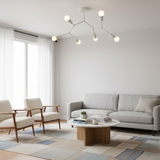 Branch Ceiling Light Molecular Iron Arms Exposed Bulbs Flush Mount