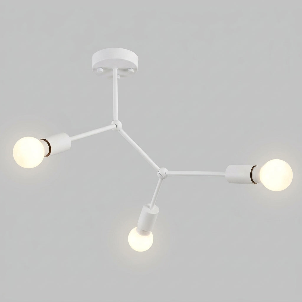 Branch Ceiling Light Molecular Iron Arms Exposed Bulbs Flush Mount