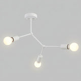 Branch Ceiling Light Molecular Iron Arms Exposed Bulbs Flush Mount