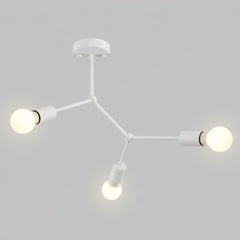 Branch Ceiling Light Molecular Iron Arms Exposed Bulbs Flush Mount