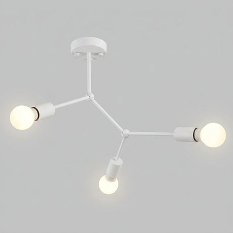 Branch Ceiling Light Molecular Iron Arms Exposed Bulbs Flush Mount