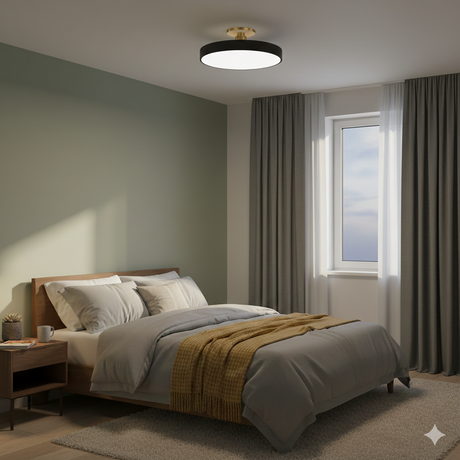 Lampsmodern-UK Circular LED Semi-Flush Ceiling Light 12in Acrylic