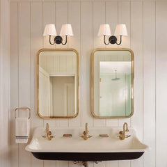 Bronze-finish rustic wall sconce with pleated shade and vintage styling, green shade detail shot 24