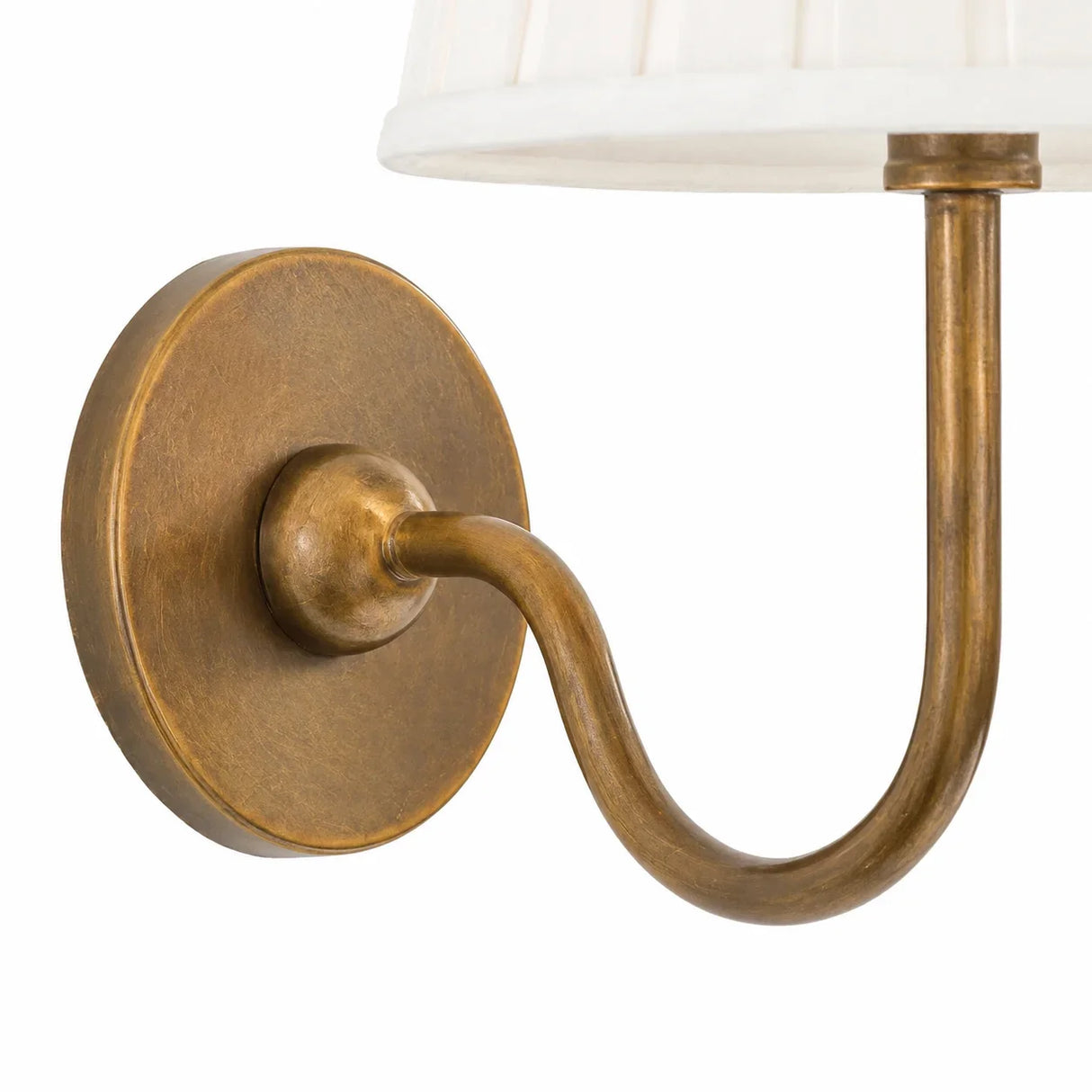 Giles Rustic Pleated Fabric Wall Sconce Vintage Light Fixture