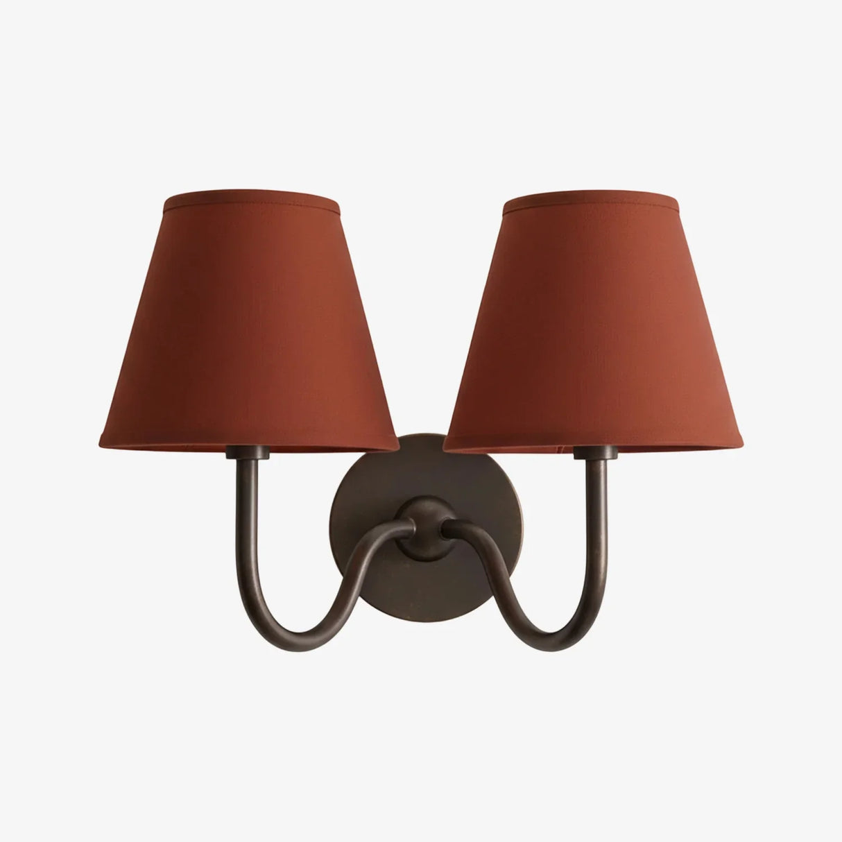 Farmhouse wall sconce with linen shade mounted for bedside or hallway use, sage green shade detail shot 44