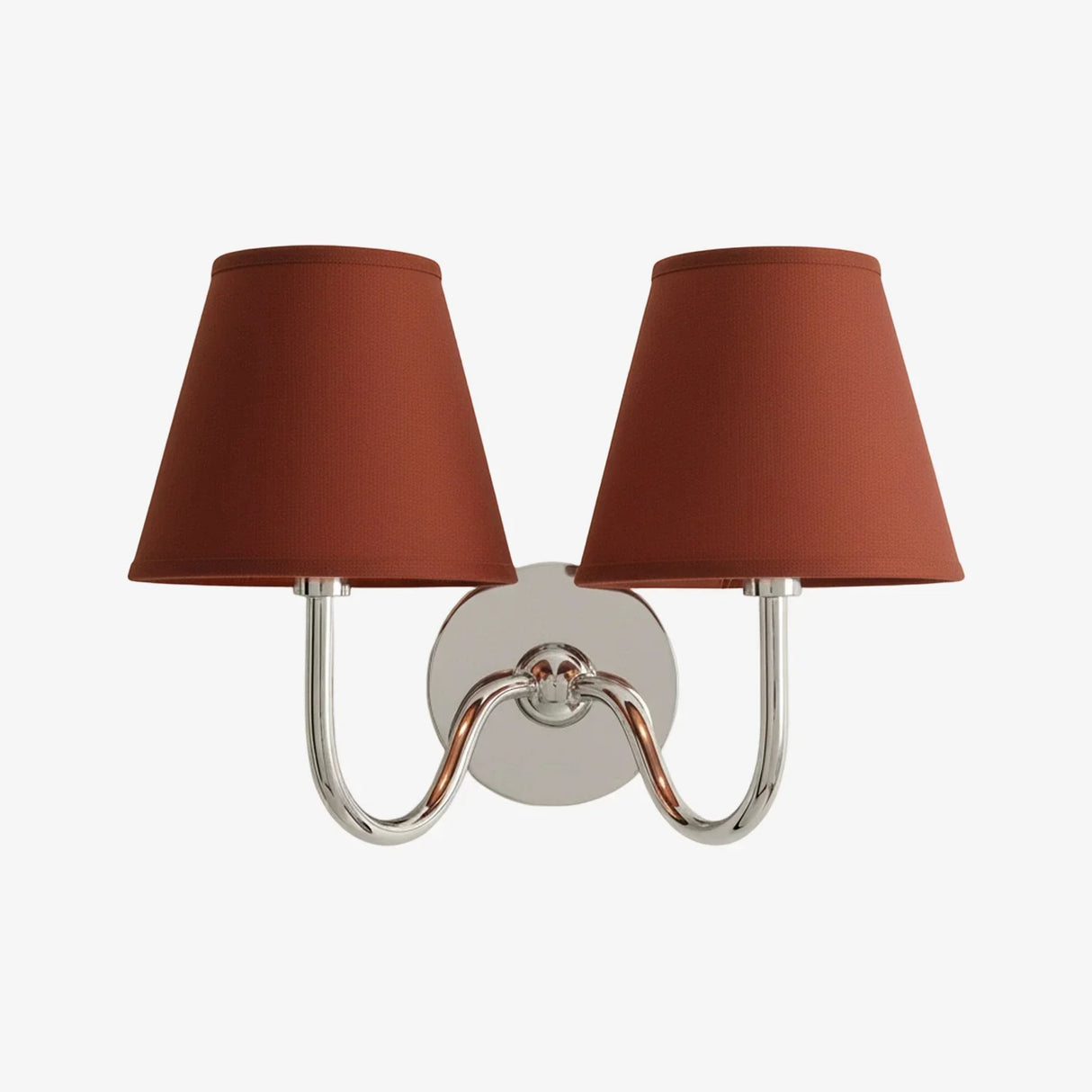 Rustic pleated fabric wall sconce with curved metal arm and round backplate, mustard yellow shade styled shot 46