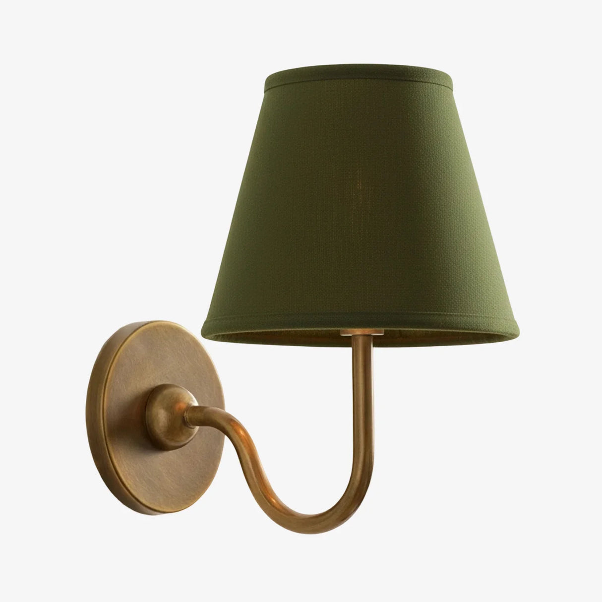 Pleated linen shade wall sconce shown against a plain studio background, red shade product shot 47