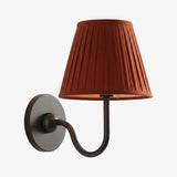 Giles Rustic Pleated Fabric Wall Sconce Vintage Light Fixture