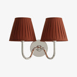 Giles Rustic Pleated Fabric Wall Sconce Vintage Light Fixture