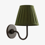 Giles Rustic Pleated Fabric Wall Sconce Vintage Light Fixture