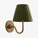 Giles Rustic Pleated Fabric Wall Sconce Vintage Light Fixture