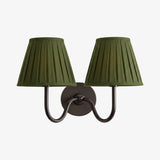 Giles Rustic Pleated Fabric Wall Sconce Vintage Light Fixture