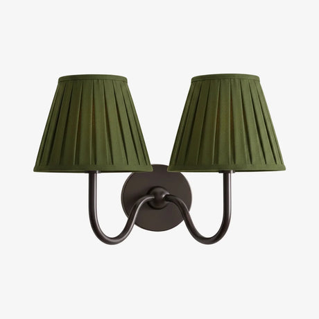 Giles Rustic Pleated Fabric Wall Sconce Vintage Light Fixture