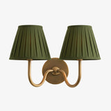 Giles Rustic Pleated Fabric Wall Sconce Vintage Light Fixture