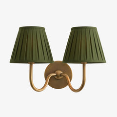 Giles Rustic Pleated Fabric Wall Sconce Vintage Light Fixture