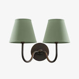 Giles Rustic Pleated Fabric Wall Sconce Vintage Light Fixture