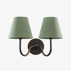 Giles Rustic Pleated Fabric Wall Sconce Vintage Light Fixture