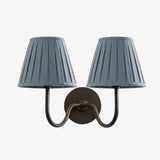 Giles Rustic Pleated Fabric Wall Sconce Vintage Light Fixture