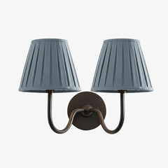 Giles Rustic Pleated Fabric Wall Sconce Vintage Light Fixture