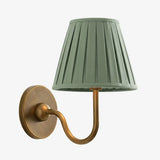 Giles Rustic Pleated Fabric Wall Sconce Vintage Light Fixture