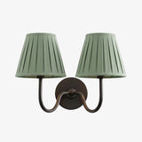 Giles Rustic Pleated Fabric Wall Sconce Vintage Light Fixture