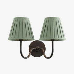 Giles Rustic Pleated Fabric Wall Sconce Vintage Light Fixture