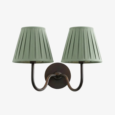 Giles Rustic Pleated Fabric Wall Sconce Vintage Light Fixture