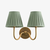 Giles Rustic Pleated Fabric Wall Sconce Vintage Light Fixture