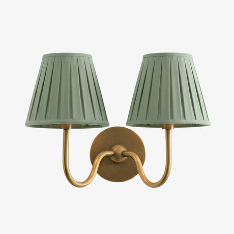 Giles Rustic Pleated Fabric Wall Sconce Vintage Light Fixture