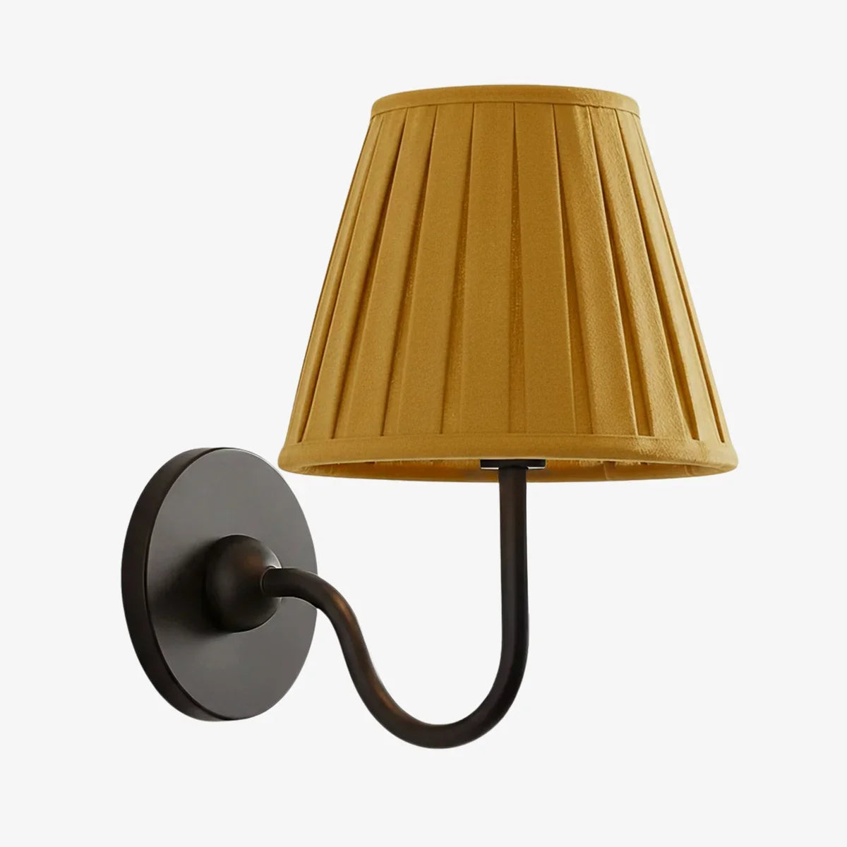 Giles Rustic Pleated Fabric Wall Sconce Vintage Light Fixture