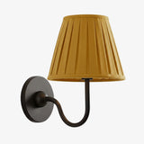Giles Rustic Pleated Fabric Wall Sconce Vintage Light Fixture
