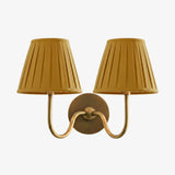 Giles Rustic Pleated Fabric Wall Sconce Vintage Light Fixture