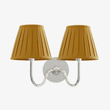Giles Rustic Pleated Fabric Wall Sconce Vintage Light Fixture