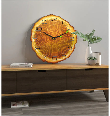 Vintage Bamboo Wooden Wall Clock Retro Rustic 12-inch Home Decor