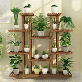 46in Multi-Tier Wooden Plant Stand for 16 Pots Display
