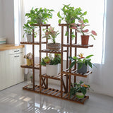 46in Multi-Tier Wooden Plant Stand for 16 Pots Display