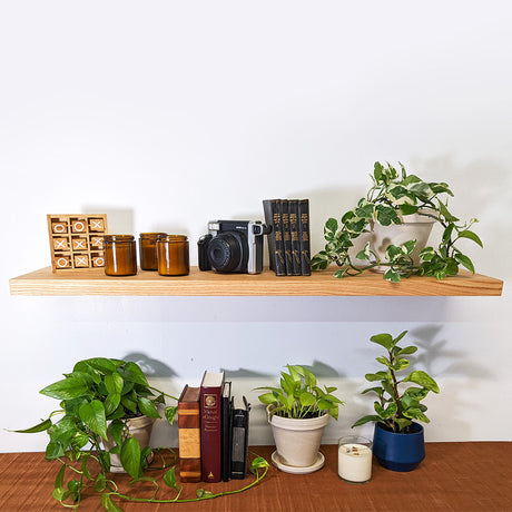 Floating Wall Shelves - Wooden Wall-Mounted Storage for Bedroom and Bathroom Spaces