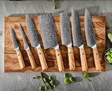 Damascus Chef Knife Set 7PCS - 67 Layer Steel Kitchen Cutlery