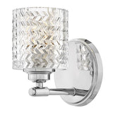 Hinkley Elle Chrome Wall Sconce with Chevron Cut Glass Shade