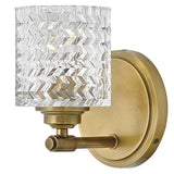 Hinkley Elle Chrome Wall Sconce with Chevron Cut Glass Shade